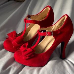 Red Velvet Mary Jane Heels